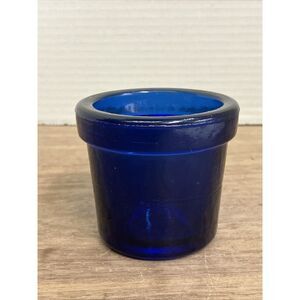 Vintage cobaltblue glass succedent small pot 3"1/8 tall x3" wide, heavy pot smal